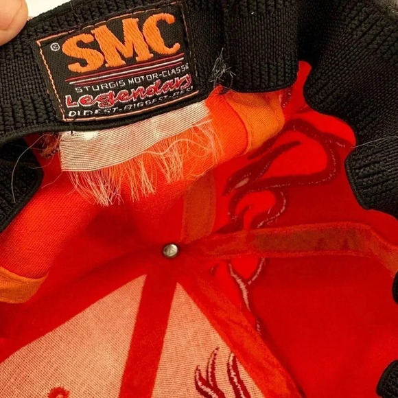 SMC Sturgis Motor Classic ball cap hat Sturgis 2006 orange flame - Picture 6 of 6